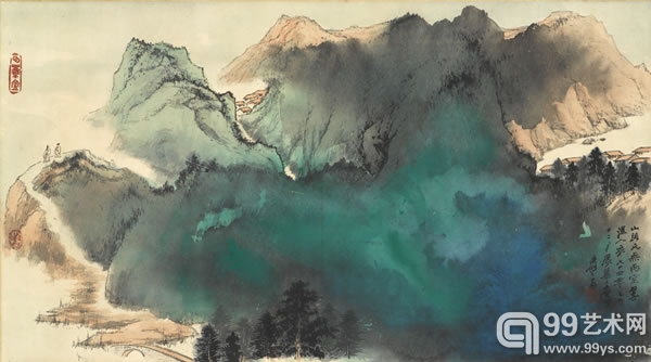 张大千 深山归居图