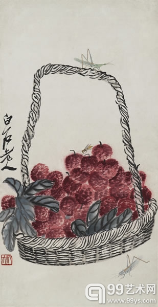 齐白石 《荔枝蜻蜓》 