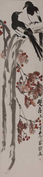 齐白石 《双鹊》