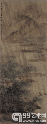 傅抱石 风雨归人