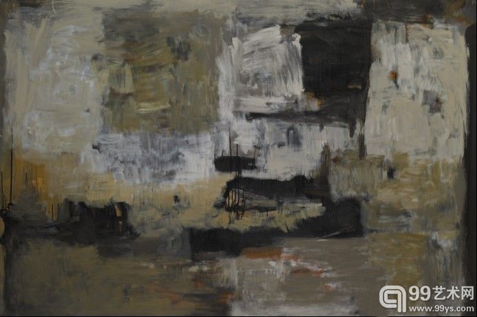 《无题10-07》墨、丙烯、画布 210cm*140cm 2010