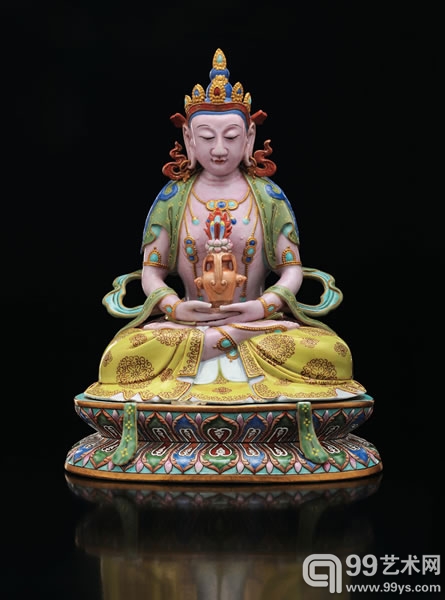 清乾隆 粉彩描金无量寿佛坐像
