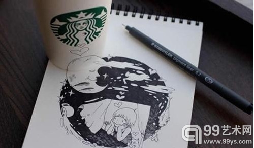 幻想插画与星巴克