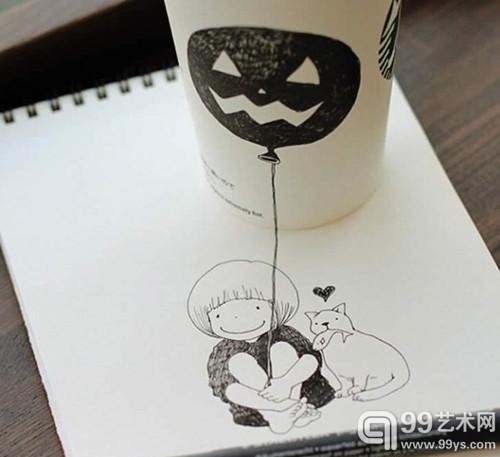 幻想插画与星巴克