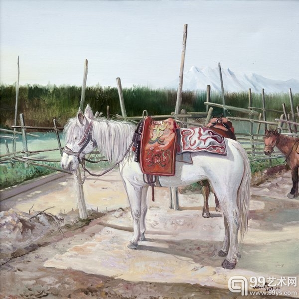 张炳林《马场之春》油画.jpg