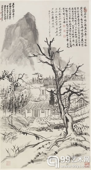 刘海粟 言子墓图 国画 1924年 刘海粟美术馆藏