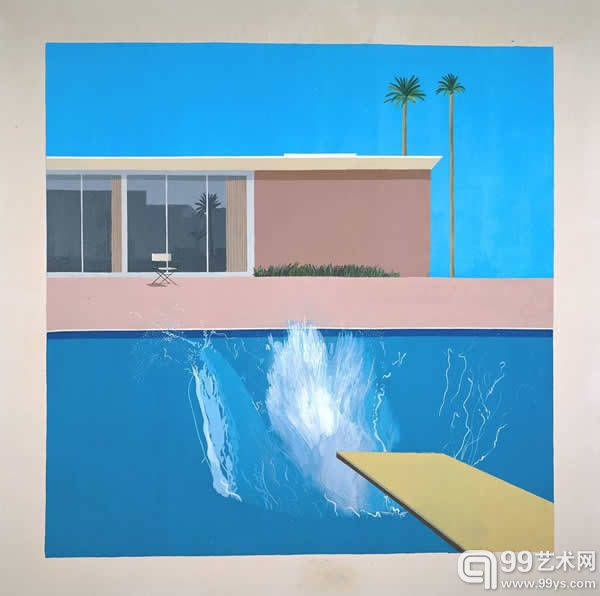 大卫·霍克尼（David Hockney）的画作《水花飞溅》（A Bigger Splash）