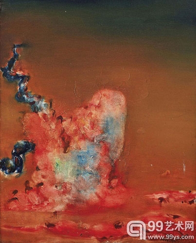 周春芽_红石_Red_Stone_114.7x94.3cm_布面油画_1994.