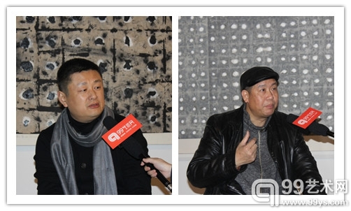 策展人赵力(左)、艺术家李纲（右）接受99艺术网专访