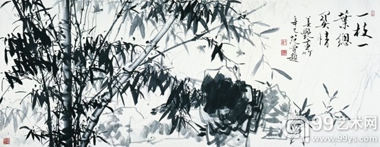 蒋美艳与范曾合作 《一枝一叶总关情》