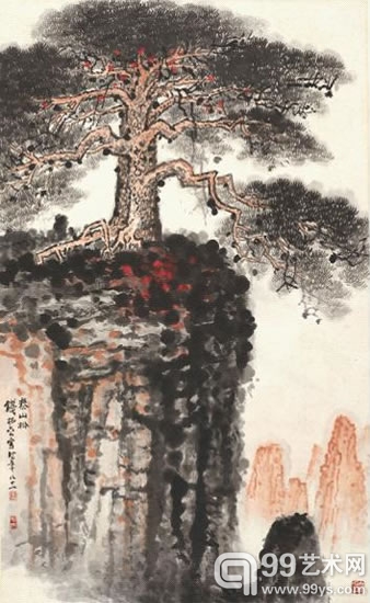 钱松岩《泰山松》（97×60cm）