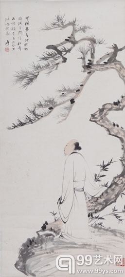 张大千 松下高士图