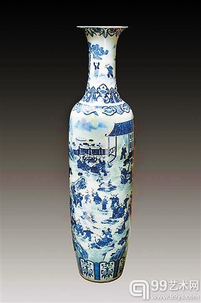 青花百子图瓶