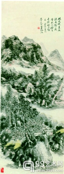 黄宾虹山水134.5x49.5cm成交价644万元，居银座首拍单件成交价第7位