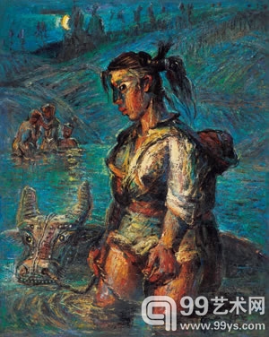 LOT 1627《过河少女》（119 x 94.5cm）