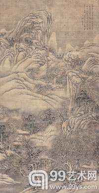 王翚  仿宋人山水 绢本设色 镜心  191×98cm 成交价：2300万