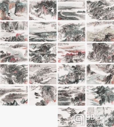 陆俨少《宋人诗意册二十二开》