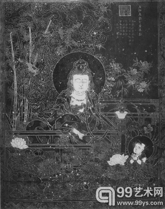 明万历十五年 石刻九莲圣母像碑 高240厘米 宽145厘米 北京海淀区慈寿寺