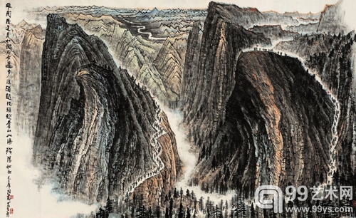 李可染《雄关漫道·苍山如海》