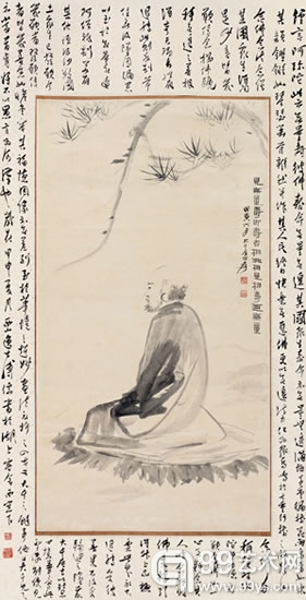 LOT 1030 张大千 无量寿佛 水墨纸本 1938年作