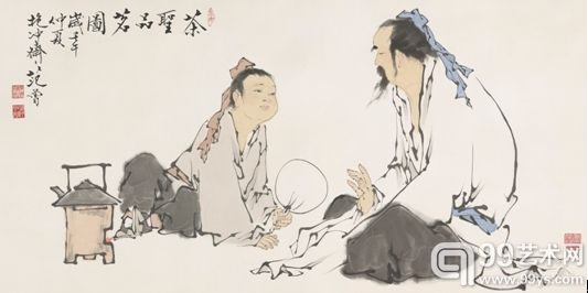 茶圣品茗图