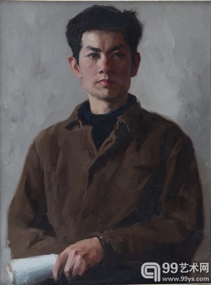 图七（拍品号A088  靳尚谊 《大学生》 54.2x41cm  纸本油彩  1978年  估价3,500,000-4,000,000）