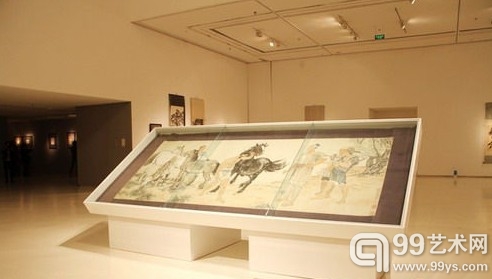 徐悲鸿精品画作西安美术馆展出，部分作品为国家一级文物。图为徐悲鸿真迹《九方皋》。