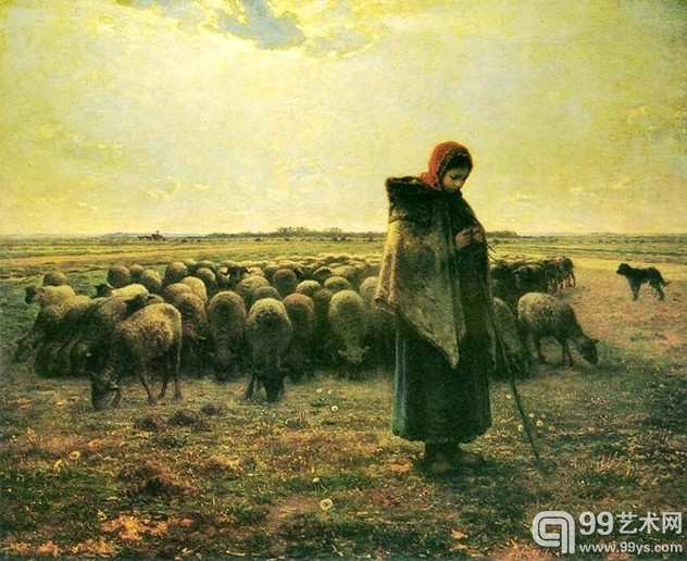 《牧羊女》1863 年，81x101cm，布 油彩，巴黎 奥赛博物馆
