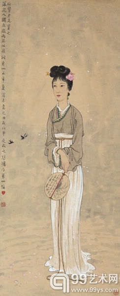 徐悲鸿《落花人独立》
