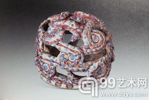 琉璃釉盘蛇玲珑球形器