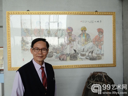 画家林幸雄参加海空文化大展作品之一。