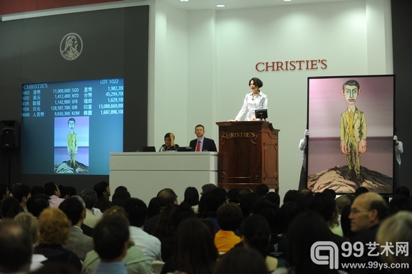 香港佳士得拍卖艺术家曾梵志的画作