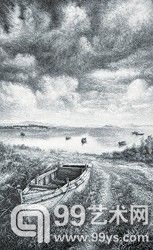 等待(新钢笔画) 刘红军作