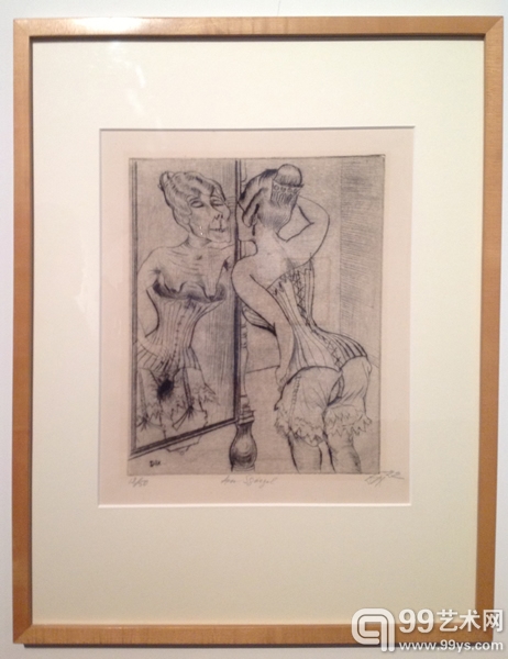 《镜子前》铜版画 1922