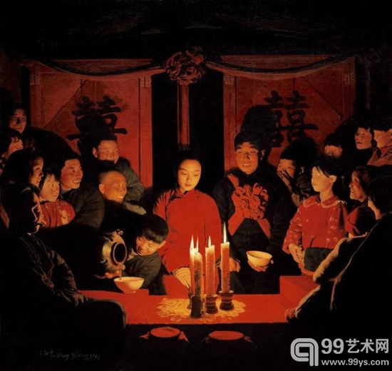 王沂东 《闹房》 油彩画布 1998 年作