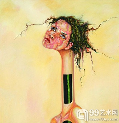 当李虹《画瓶之三》油画 2012年