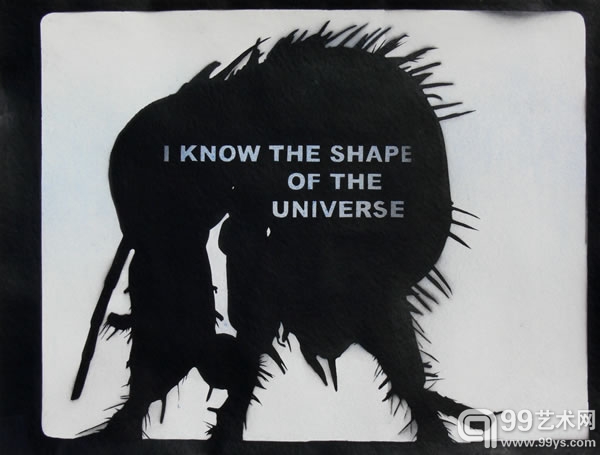 Basim Magdy《扩展宇宙》，2008，丙烯喷绘及纸上水粉，38 x 51 cm，由艺术家提供