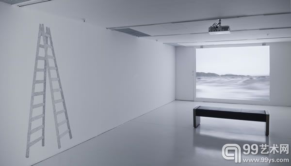 Luz Maria Bedoya,《纳斯卡线》，2008，装置，视频投影（黑白，有声，2