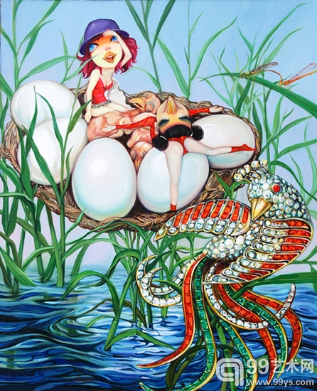 我的快乐Baby－乐园.布面油画90cmX110cm.2012年
