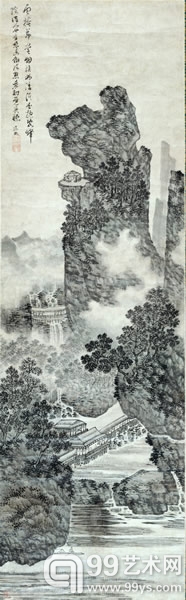 明  吴彬 《山阁烟雨图》