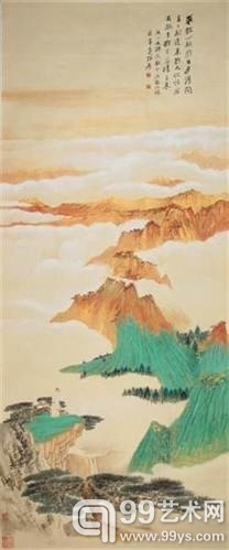 1930年代中期作《黄山胜景》。