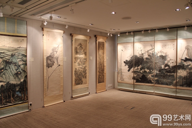 张大千 《荷塘野趣》154cm x 78cm 