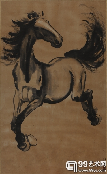 徐悲鸿  奔马 设色纸本立轴 1951年作 91x66.5cm