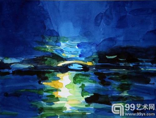 蓝色西湖——西湖印象 38cmx49cm 2011年