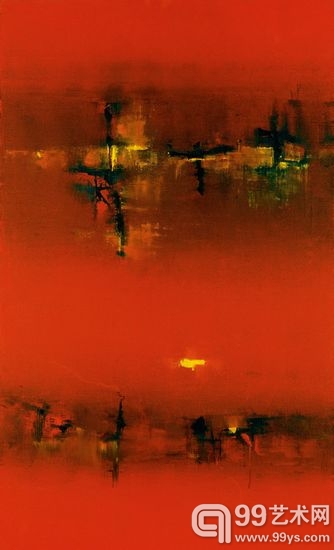 Vasudeo S. Gaitonde作品《无题》 估价：60万－80万美元，成交价：96.5万美元。