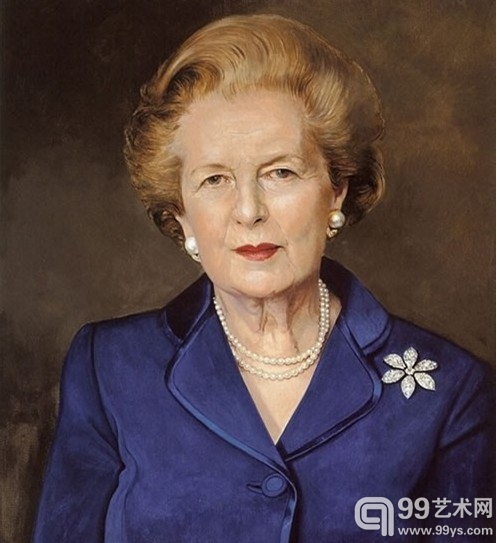 Baroness Thatcher unveils her portrait by Richard Stone at No 10, 2009