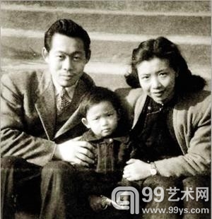 赵无极与第一任妻子谢景兰和独生子赵嘉陵