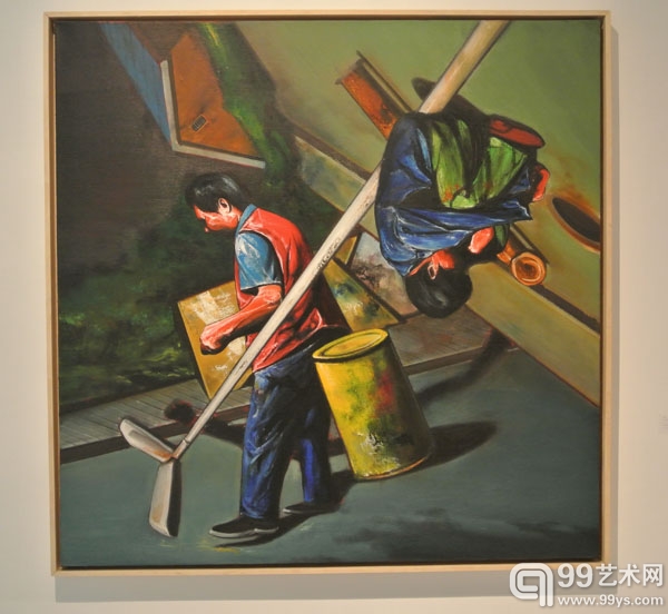 《维修工》，2011，150cm×150cm