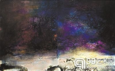 10.03.83（双联作）油彩画布 1983年 200×325cm；200×162.5cm