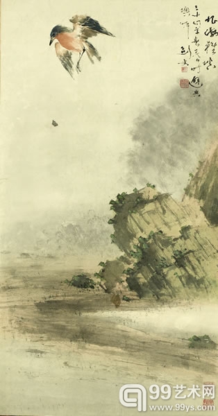 高剑父  恨海难填  99X52cm   估价：80-100万  出版:《岭南余韵－抱趣堂藏画集》
